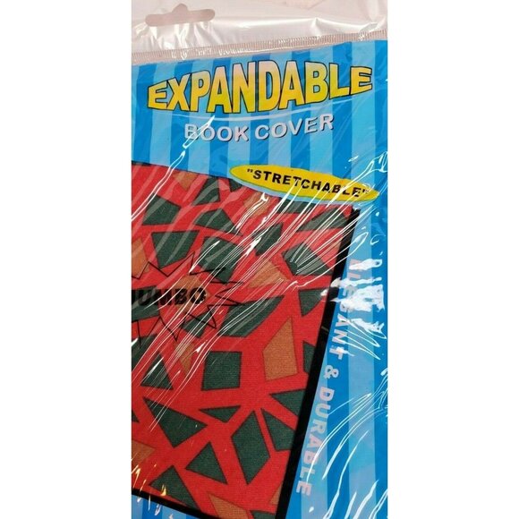 Expandable Jumbo Book Cover Red Green Square Design - Picture 4 of 6
